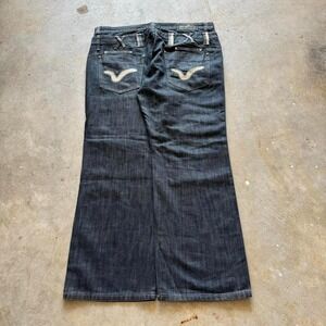 Voi Japanese Style Baggy Multi Pocket Straight Leg Embroidered Denim Jeans 38